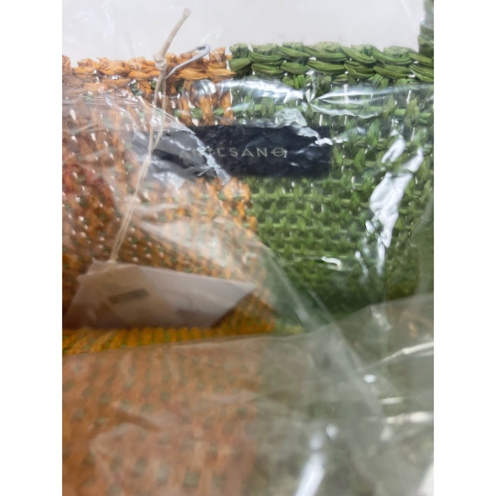 Anthropologie Colorblocked Straw Clutch - Green NWT - Picture 10 of 12
